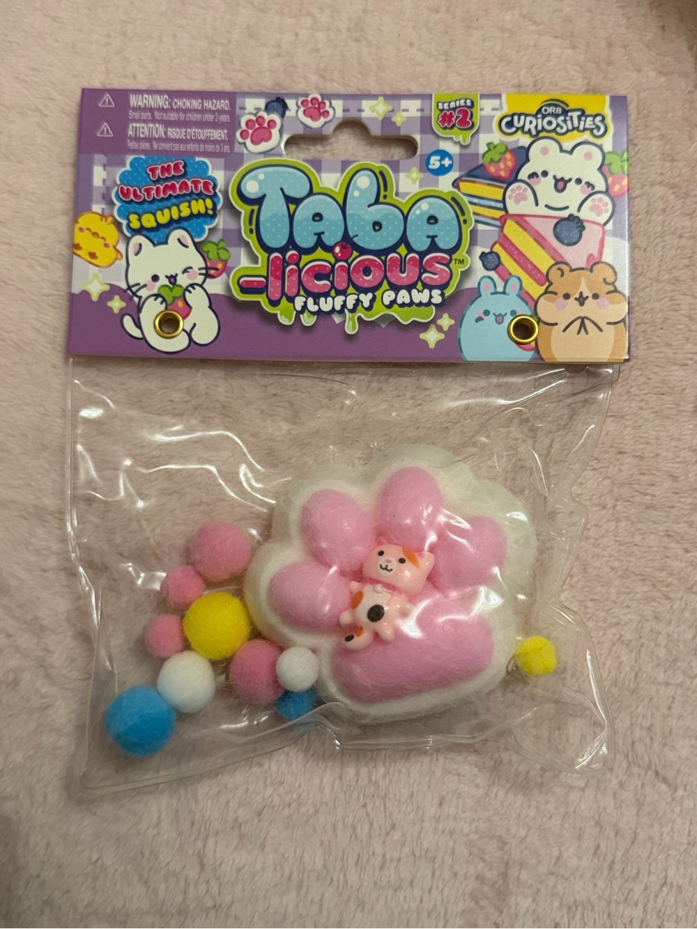 Tabalicious Fluffy Paws Pink Taba Squishy